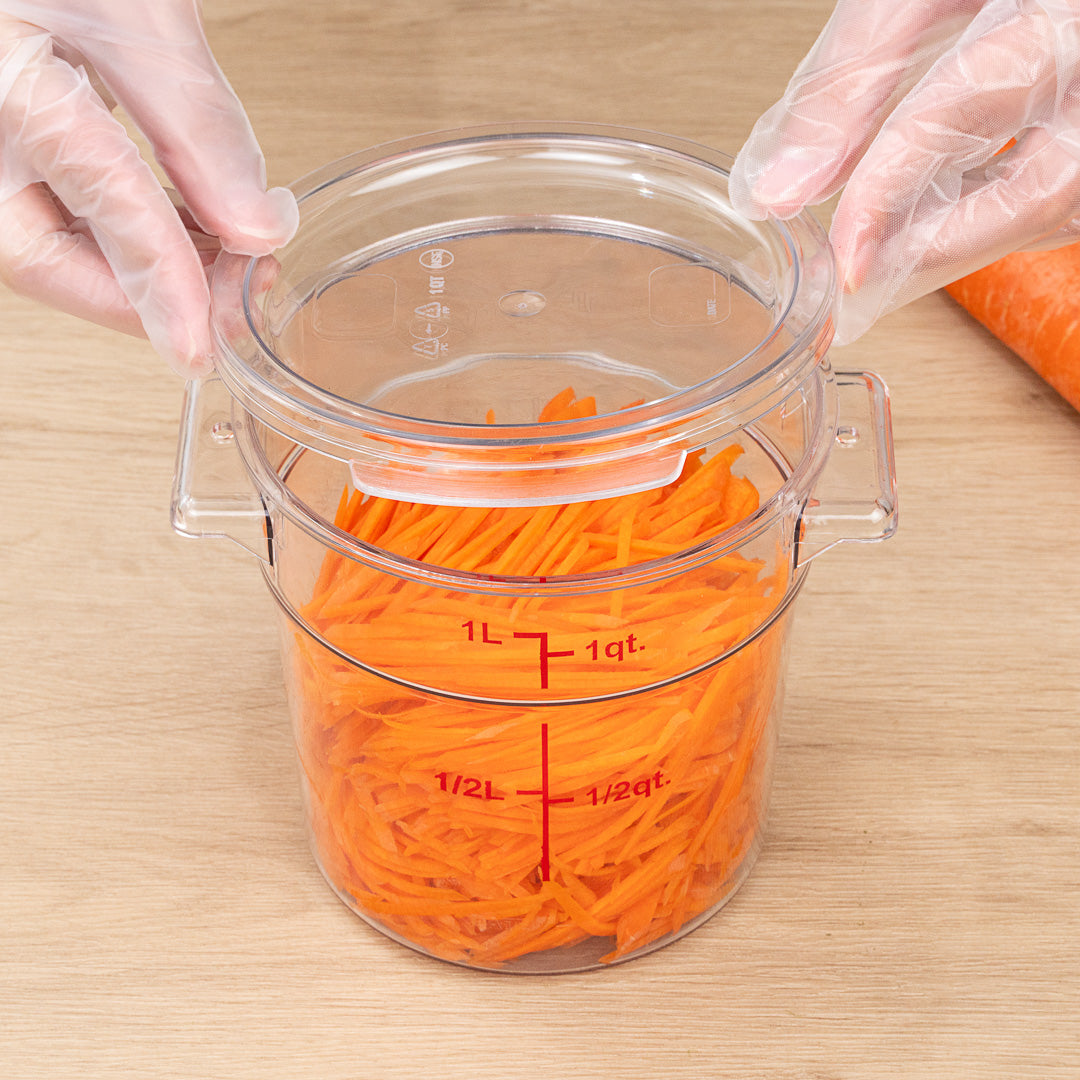 Met Lux Round Clear Plastic Food Storage Container Lid - Fits 1 qt - 1 count box
