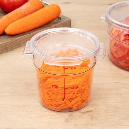 Met Lux Round Clear Plastic Food Storage Container Lid - Fits 1 qt - 1 count box