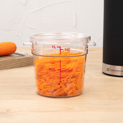 Met Lux 1 qt Round Clear Plastic Food Storage Container Lid - Fits 1 qt - 10 count box