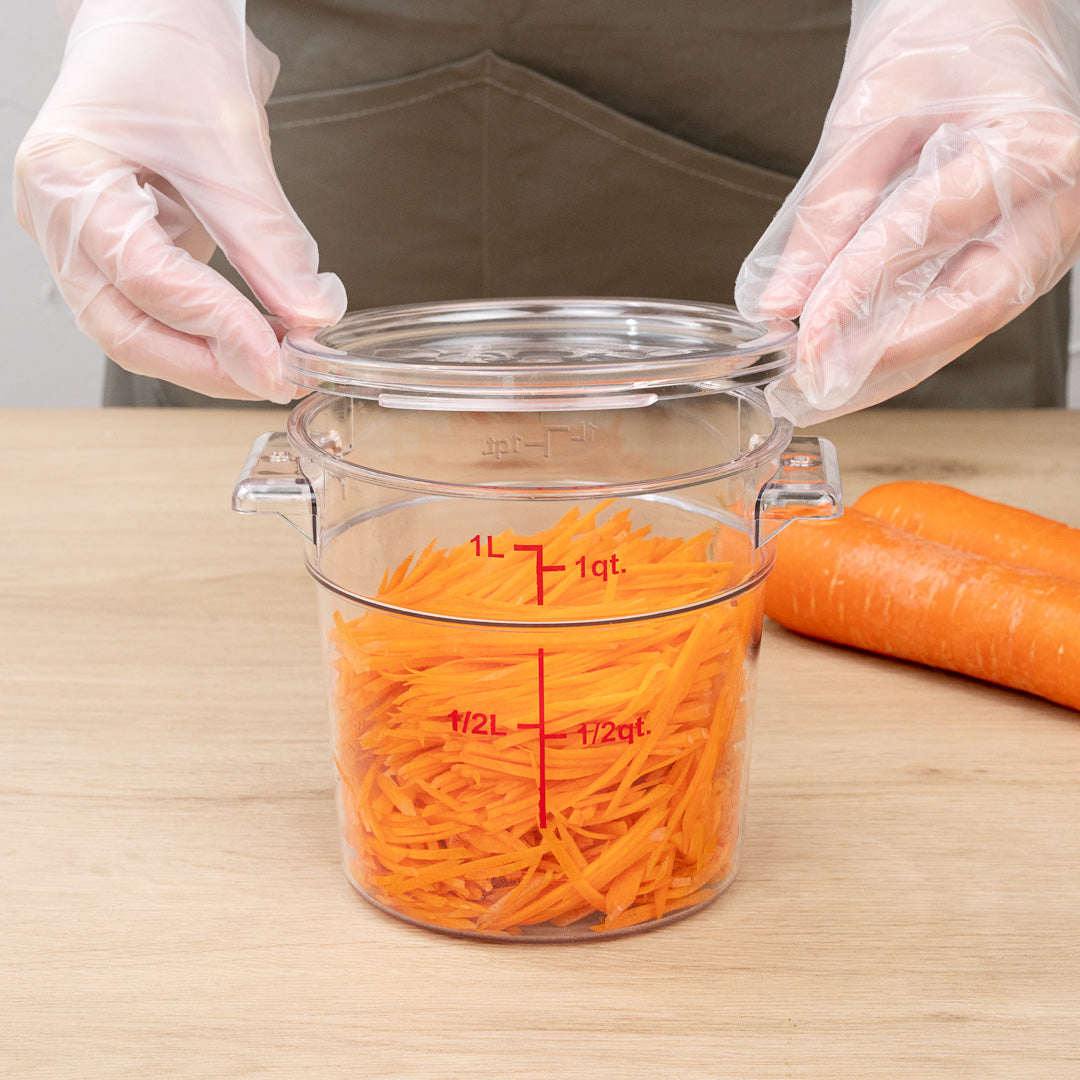 Met Lux 1 qt Round Clear Plastic Food Storage Container Lid - Fits 1 qt - 10 count box