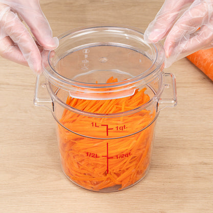 Met Lux 1 qt Round Clear Plastic Food Storage Container Lid - Fits 1 qt - 10 count box