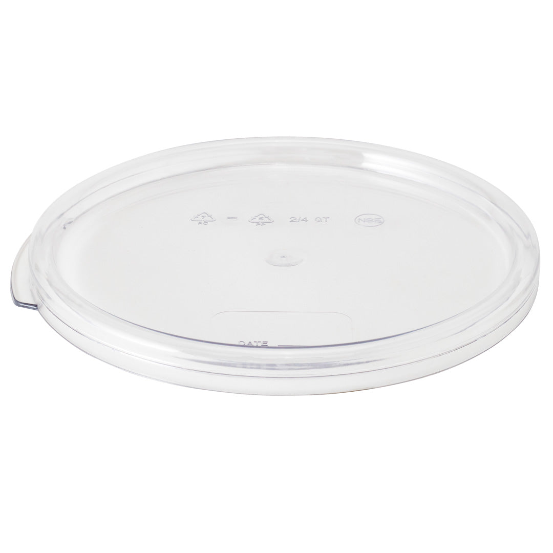 Met Lux Round Clear Plastic Food Storage Container Lid - Fits 2 and 4 qt - 7 1/4" x 7 1/4" x 1/2" - 10 count box