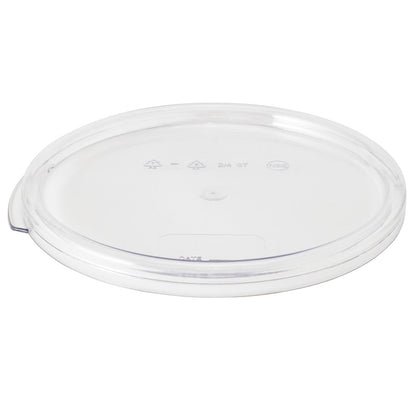Met Lux Round Clear Plastic Food Storage Container Lid - Fits 2 and 4 qt - 7 1/4" x 7 1/4" x 1/2" - 10 count box