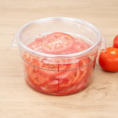 Met Lux Round Clear Plastic Food Storage Container Lid - Fits 2 and 4 qt - 7 1/4" x 7 1/4" x 1/2" - 10 count box