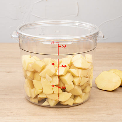 Met Lux Round Clear Plastic Food Storage Container Lid - Fits 6 and 8 qt - 1 count box