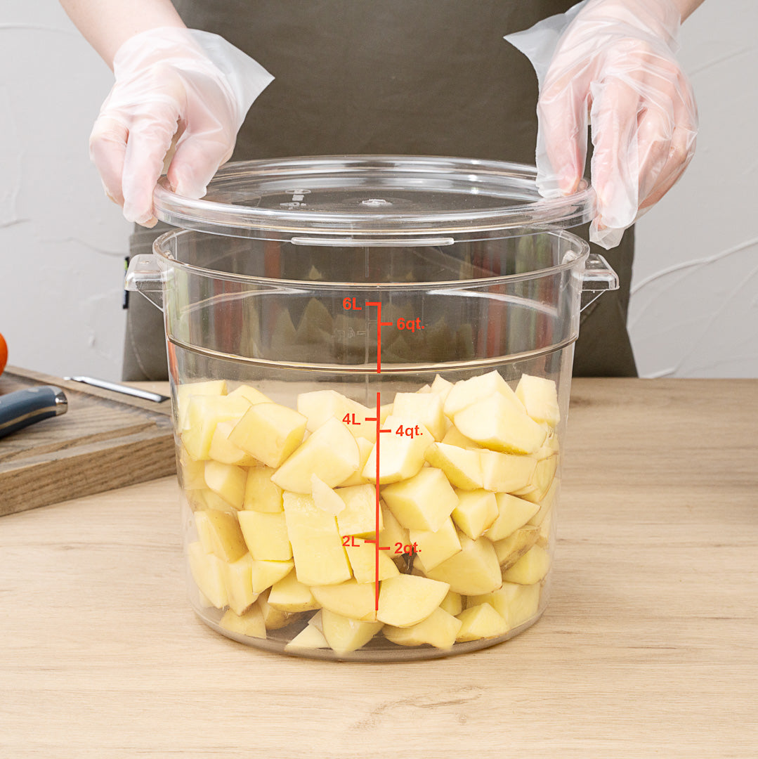 Met Lux Round Clear Plastic Food Storage Container Lid - Fits 6 and 8 qt - 1 count box