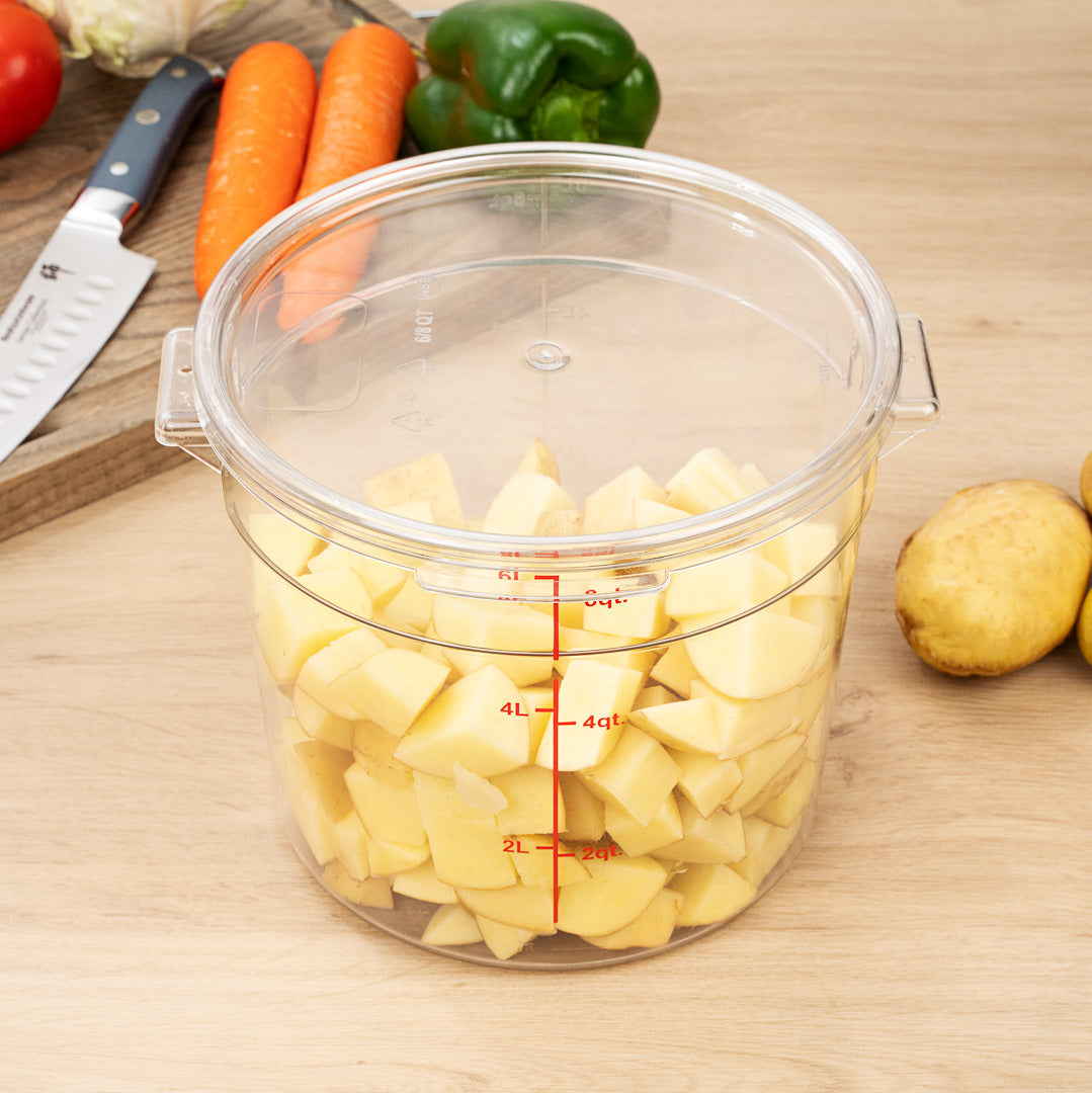 Met Lux Round Clear Plastic Food Storage Container Lid - Fits 6 and 8 qt - 1 count box