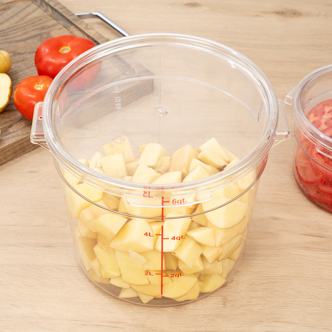 Met Lux Round Clear Plastic Food Storage Container Lid - Fits 6 and 8 qt - 1 count box