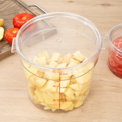Met Lux Round Clear Plastic Food Storage Container Lid - Fits 6 and 8 qt - 1 count box
