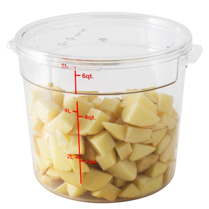 Met Lux Round Clear Plastic Food Storage Container Lid - Fits 6 and 8 qt - 8 3/4" x 8 3/4" x 1/2" - 10 count box
