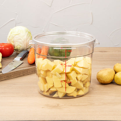 Met Lux Round Clear Plastic Food Storage Container Lid - Fits 6 and 8 qt - 8 3/4" x 8 3/4" x 1/2" - 10 count box