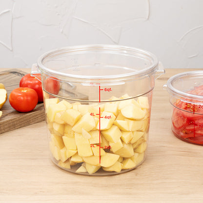 Met Lux Round Clear Plastic Food Storage Container Lid - Fits 6 and 8 qt - 8 3/4" x 8 3/4" x 1/2" - 10 count box