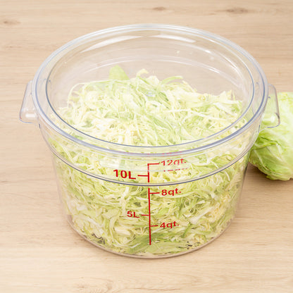 Met Lux Round Clear Plastic Food Storage Container Lid - Fits 12, 18 and 22 qt - 12 1/2" x 12 1/2" x 3/4" - 10 count box