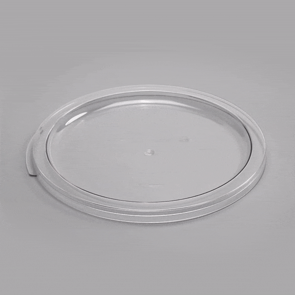 Met Lux Round Clear Plastic Food Storage Container Lid - Fits 12, 18 and 22 qt - 12 1/2" x 12 1/2" x 3/4" - 10 count box
