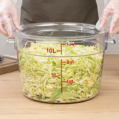 Met Lux Round Clear Plastic Food Storage Container Lid - Fits 12, 18 and 22 qt - 12 1/2" x 12 1/2" x 3/4" - 10 count box