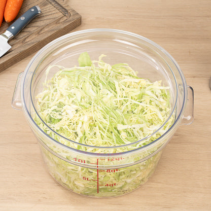 Met Lux Round Clear Plastic Food Storage Container Lid - Fits 12, 18 and 22 qt - 12 1/2" x 12 1/2" x 3/4" - 10 count box