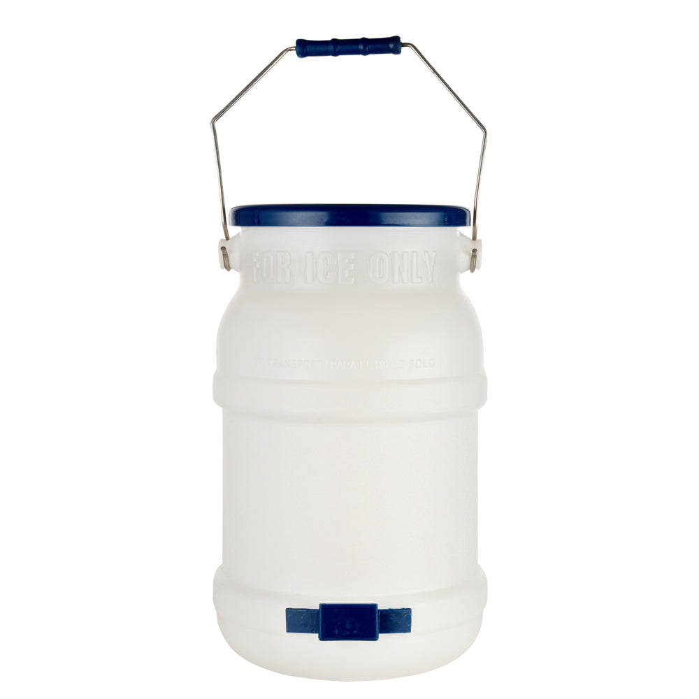 Met Lux 5 gal Round White Plastic Ice Tote - with Lid, Mounting Bracket - 1 count box