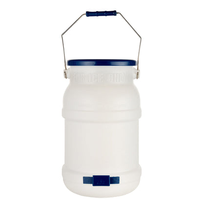 Met Lux 5 gal Round White Plastic Ice Tote - with Lid, Mounting Bracket - 1 count box