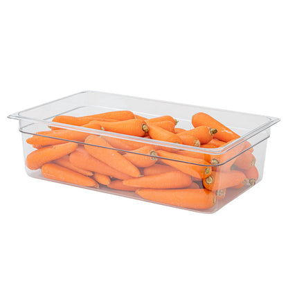 Met Lux Rectangle Clear Plastic Full Size Cold Food Storage Container - 6" Depth - 1 count box