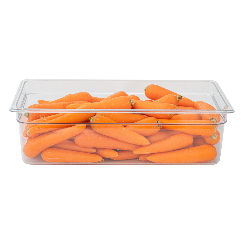 Met Lux Rectangle Clear Plastic Full Size Cold Food Storage Container - 6" Depth - 1 count box