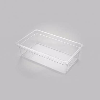 Met Lux Rectangle Clear Plastic Full Size Cold Food Storage Container - 6" Depth - 10 count box