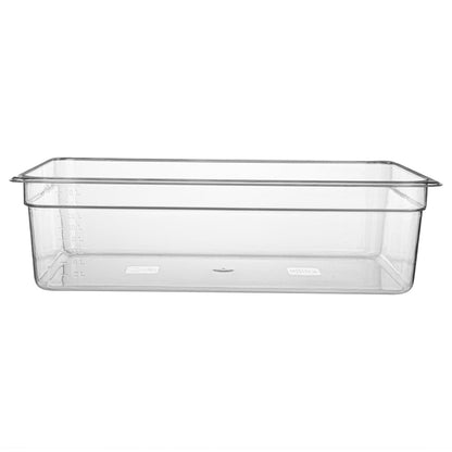 Met Lux Rectangle Clear Plastic Full Size Cold Food Storage Container - 6" Depth - 10 count box