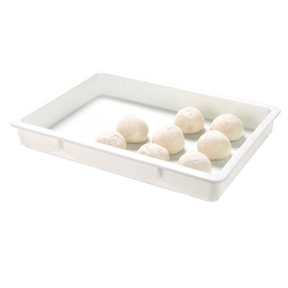 Pizzaly White Plastic Pizza Dough Proofing Box - 26" x 18" x 3" - 1 count box