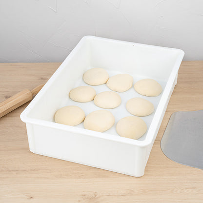 Pizzaly White Plastic Pizza Dough Proofing Box - 26" x 18" x 6" - 1 count box