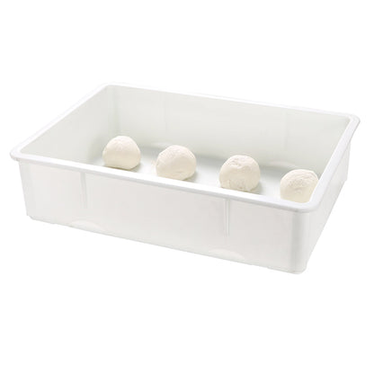 Pizzaly Rectangle White Plastic Pizza Dough Proofing Box - 26" x 18" x 6" - 10 count box