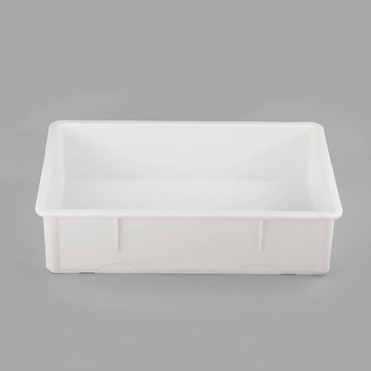 Pizzaly Rectangle White Plastic Pizza Dough Proofing Box - 26" x 18" x 6" - 10 count box