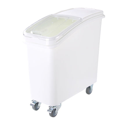 Met Lux 21 gal Rectangle White Mobile Ingredient Storage Bin - with Lid - 29" x 13" x 29 1/4" - 1 count box
