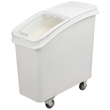Met Lux 21 gal Rectangle White Mobile Ingredient Storage Bin - with Lid - 29" x 13" x 29 1/4" - 1 count box