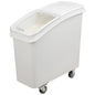 Met Lux 21 gal Rectangle White Mobile Ingredient Storage Bin - with Lid - 29" x 13" x 29 1/4" - 1 count box