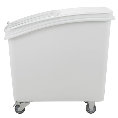 Met Lux 21 gal Rectangle White Mobile Ingredient Storage Bin - with Lid - 29" x 13" x 29 1/4" - 1 count box