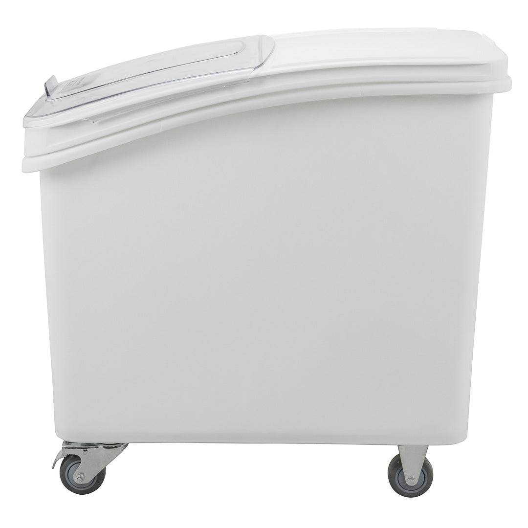 Met Lux 27 gal Rectangle White Mobile Ingredient Bin - with Lid - 29 1/2" x 15 1/2" x 28" - 1 count box
