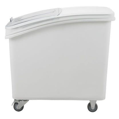 Met Lux 27 gal Rectangle White Mobile Ingredient Bin - with Lid - 29 1/2" x 15 1/2" x 28" - 1 count box