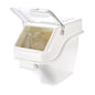 Met Lux 6 gal Rectangle White Shelf Ingredient Bin - with 2 1/2 Cup Measuring Scoop - 1 count box