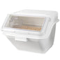 Met Lux 13 gal Rectangle White Shelf Ingredient Bin - with 2 1/2 Cup Measuring Scoop - 22 1/2" x 20 1/4" x 16 1/2" - 1 count box