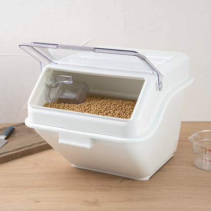 Met Lux 13 gal Rectangle White Shelf Ingredient Bin - with 2 1/2 Cup Measuring Scoop - 22 1/2" x 20 1/4" x 16 1/2" - 1 count box