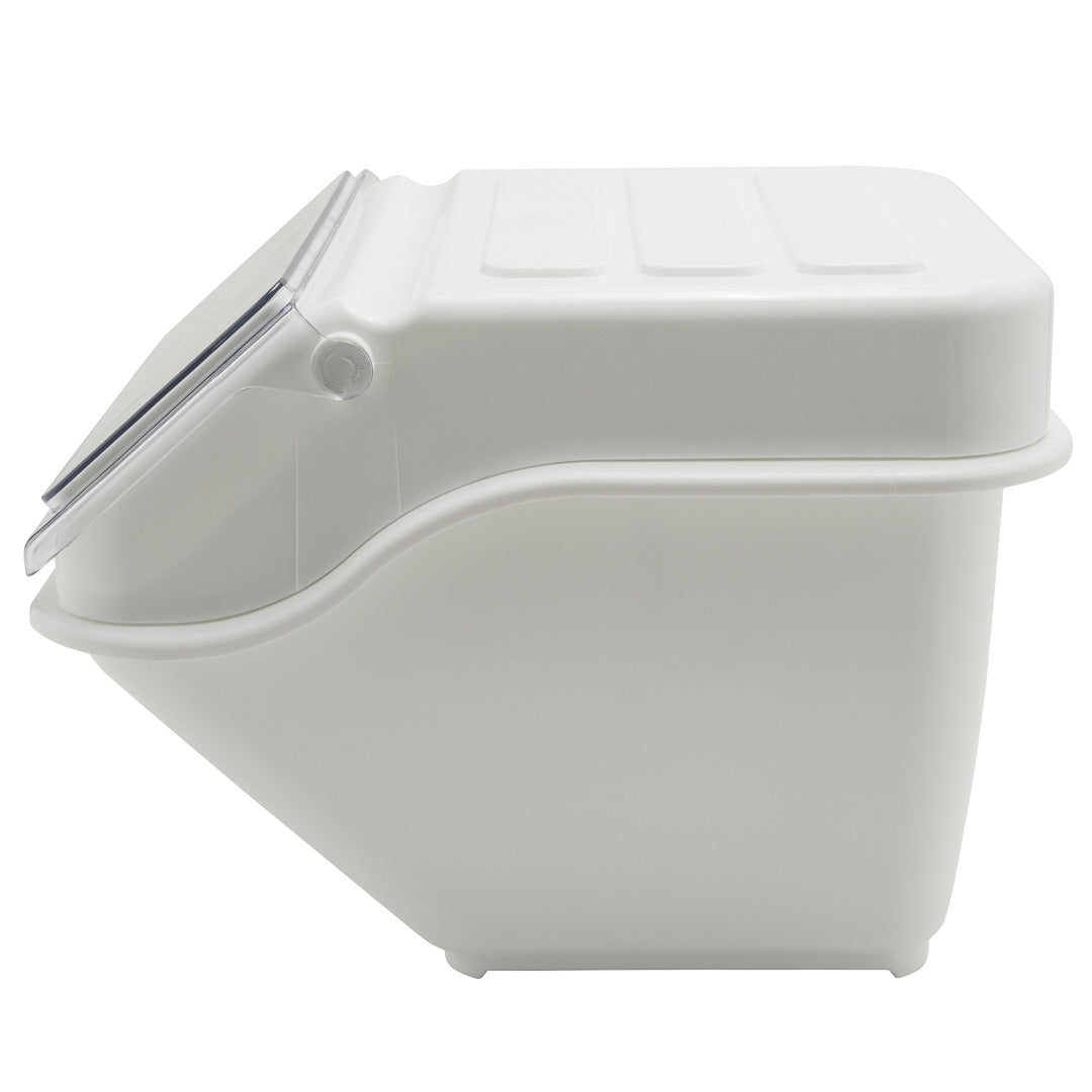 Met Lux 13 gal Rectangle White Shelf Ingredient Bin - with 2 1/2 Cup Measuring Scoop - 22 1/2" x 20 1/4" x 16 1/2" - 1 count box