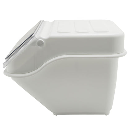 Met Lux 13 gal Rectangle White Shelf Ingredient Bin - with 2 1/2 Cup Measuring Scoop - 22 1/2" x 20 1/4" x 16 1/2" - 1 count box