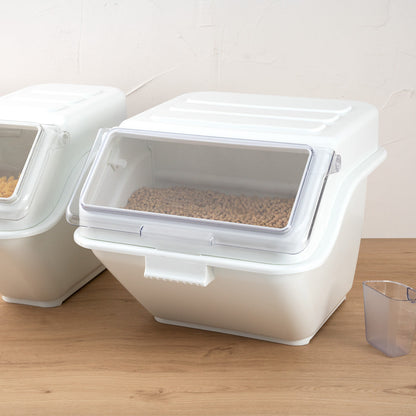 Met Lux 13 gal Rectangle White Shelf Ingredient Bin - with 2 1/2 Cup Measuring Scoop - 22 1/2" x 20 1/4" x 16 1/2" - 1 count box