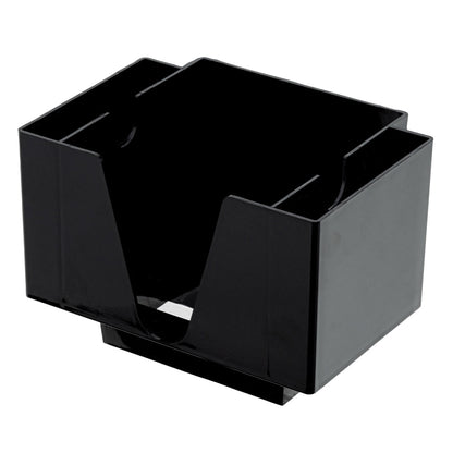 Bar Lux Black Plastic Condiment Caddy / Napkin Holder - 3 Compartments - 8" x 5 1/2" x 5 3/4" - 1 count box