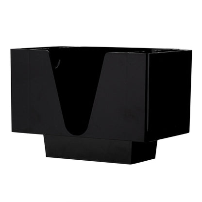 Bar Lux Black Plastic Condiment Caddy / Napkin Holder - 3 Compartments - 8" x 5 1/2" x 5 3/4" - 1 count box
