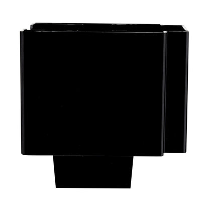Bar Lux Black Plastic Condiment Caddy / Napkin Holder - 3 Compartments - 8" x 5 1/2" x 5 3/4" - 1 count box