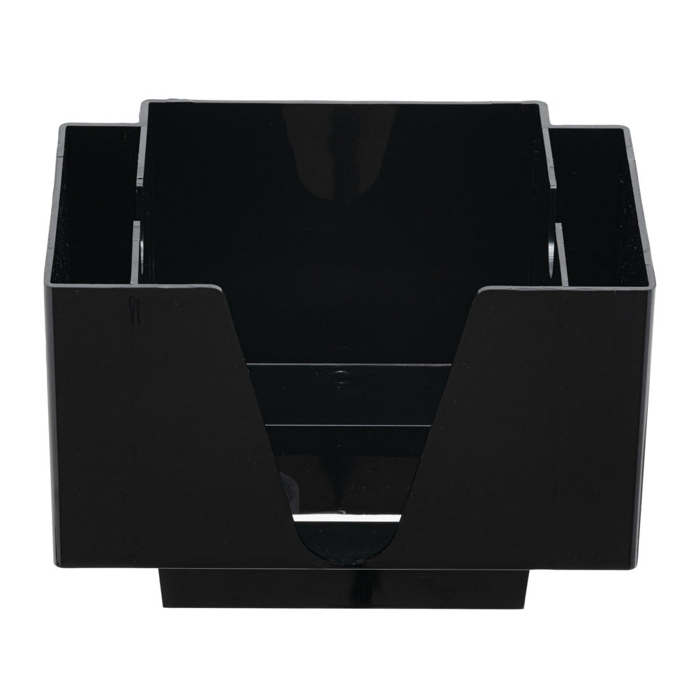 Bar Lux Rectangle Black Plastic Condiment Caddy / Napkin Holder - 3 Compartments - 8" x 5 1/2" x 5 3/4" - 10 count box