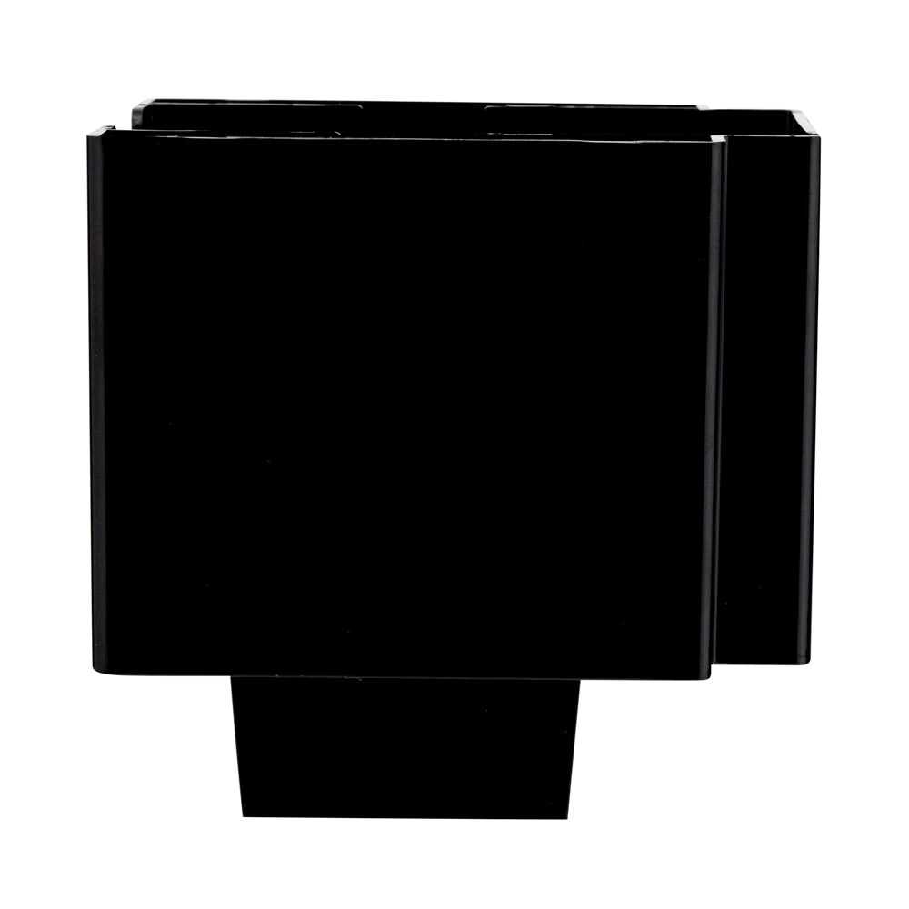 Bar Lux Rectangle Black Plastic Condiment Caddy / Napkin Holder - 3 Compartments - 8" x 5 1/2" x 5 3/4" - 10 count box