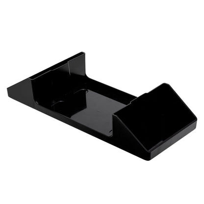 Bar Lux Rectangle Black Plastic Tabletop Condiment Caddy / Interfold Napkin Dispenser - 14 1/4" x 5 3/4" x 6 1/2" - 1 count box