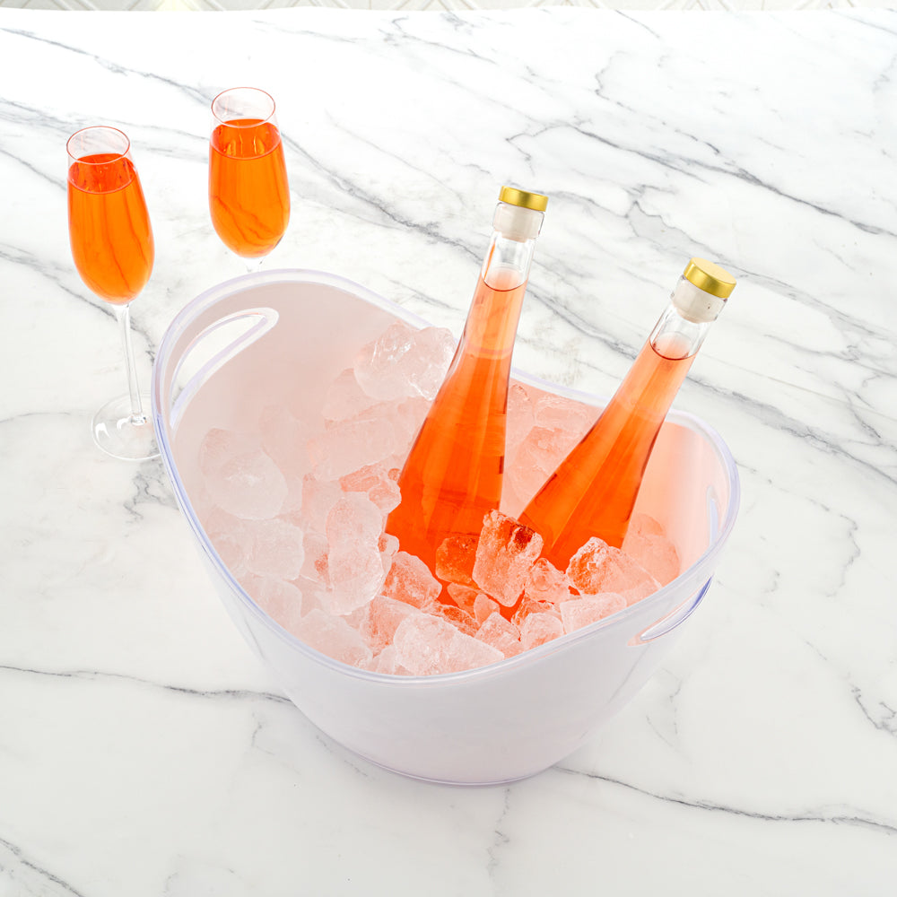 Bar Lux 7.4 qt Frosted Champagne / Wine Bucket - 13 3/4" x 9 3/4" x 10 1/2" - 1 count box
