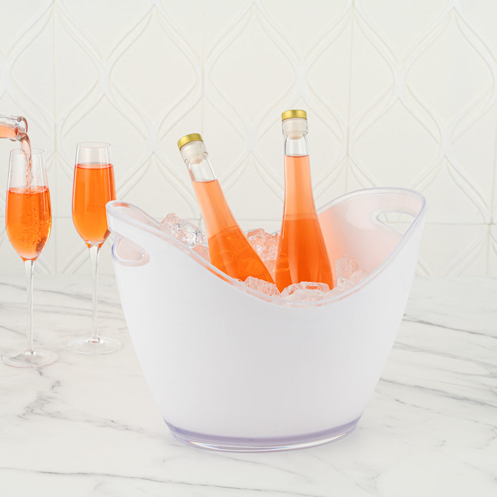 Bar Lux 7.4 qt Frosted Champagne / Wine Bucket - 13 3/4" x 9 3/4" x 10 1/2" - 1 count box